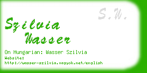 szilvia wasser business card